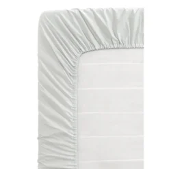 Hoeslaken Percale katoen - lichtgrijs - 180x200 cm