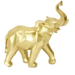 Home Deco factory Beeldje Olifant origami stijl - 30 cm - goud