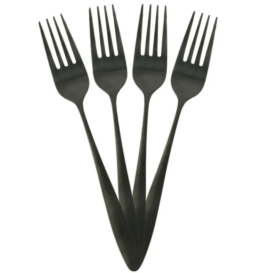 Home Deco Factory Bestekset - 16 delig - zwart - RVS - 4 personen