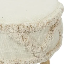 Home Deco Factory Bijzet krukje model Macrame - naturel - H41 cm