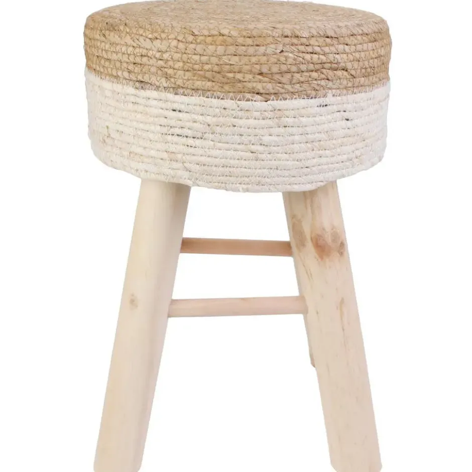 Home Deco Factory Bijzet kruk Mirage - Ibiza/boho - dennenhout