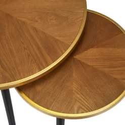 Home Deco Factory Bijzettafels/salontafels Tiny - set 2x - hout