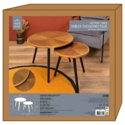 Home Deco Factory Bijzettafels/salontafels Tiny - set 2x - hout