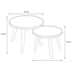 Home Deco Factory Bijzettafels/salontafels Tiny - set 2x - hout