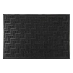 Home deco factory Deurmat - anti slip - zwart - 40 x 60 cm