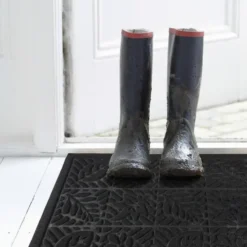 Home deco factory Deurmat - anti slip - zwart - 40 x 60 cm