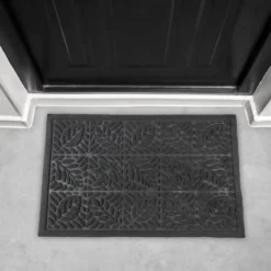 Home deco factory Deurmat - anti slip - zwart - 40 x 60 cm