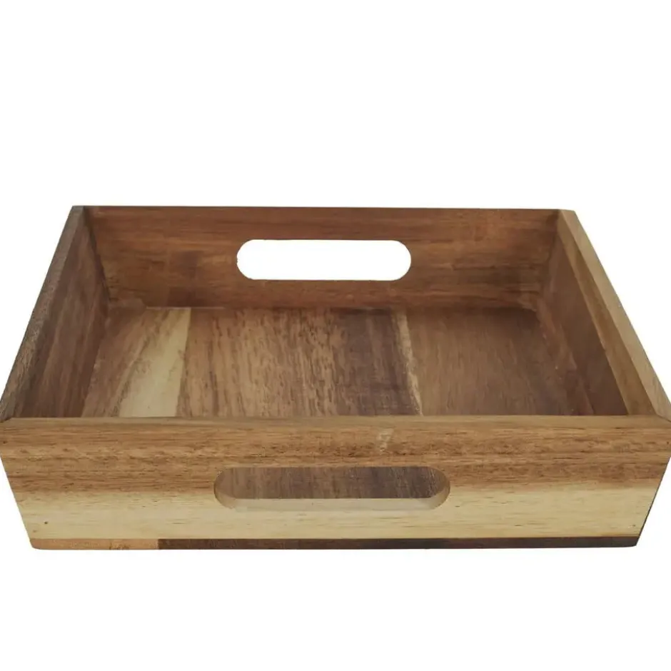 Home Deco Factory dienblad van Acacia - 32 x 23 x 5 cm - bruin