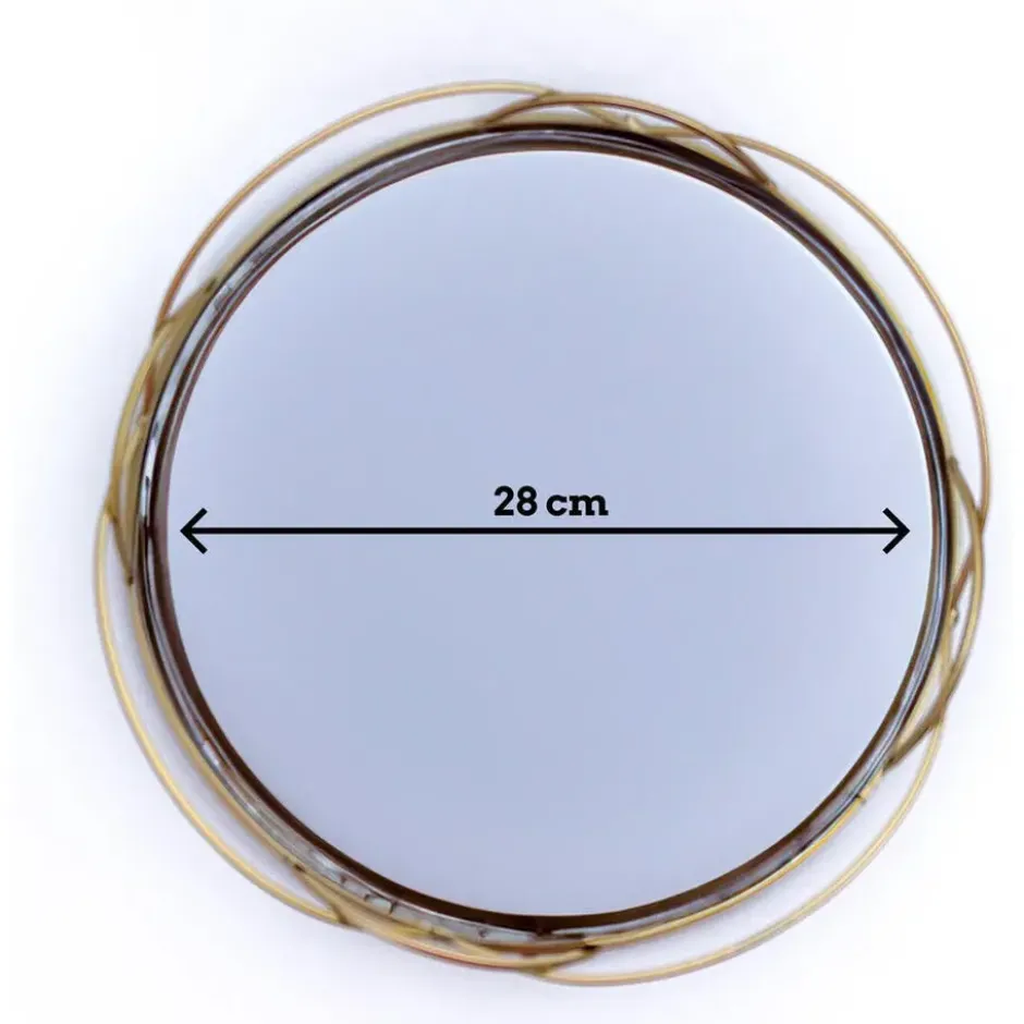 Home Deco Factory dienblad van spiegel glas - Rond - 34 x 4 cm