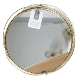 Home Deco Factory dienblad van spiegel glas - Rond - 34 x 4 cm