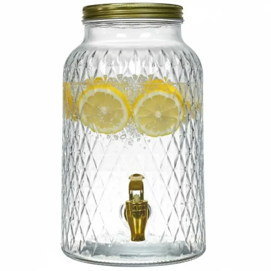 Home Deco Factory Drankdispenser met kraantje - 6L - glas