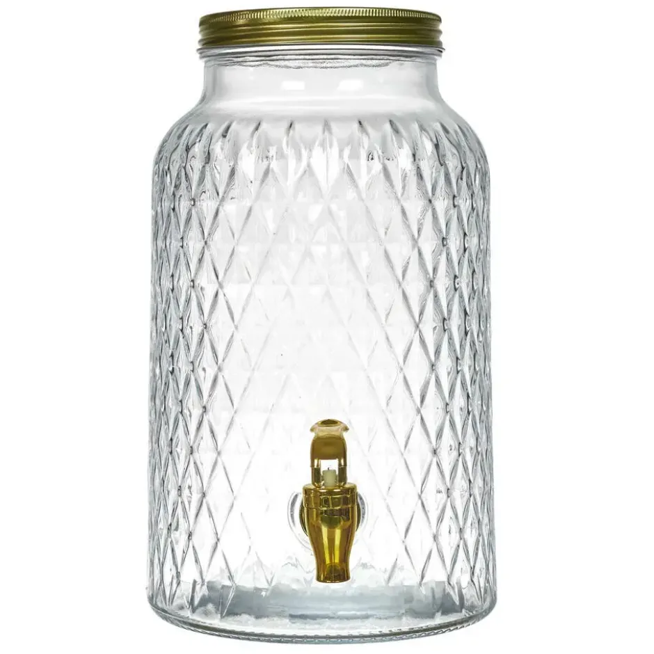 Home Deco Factory Drankdispenser met kraantje - 6L - glas