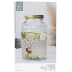 Home Deco Factory Drankdispenser met kraantje - 6L - glas