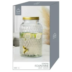 Home Deco Factory Drankdispenser met kraantje - 6L - glas