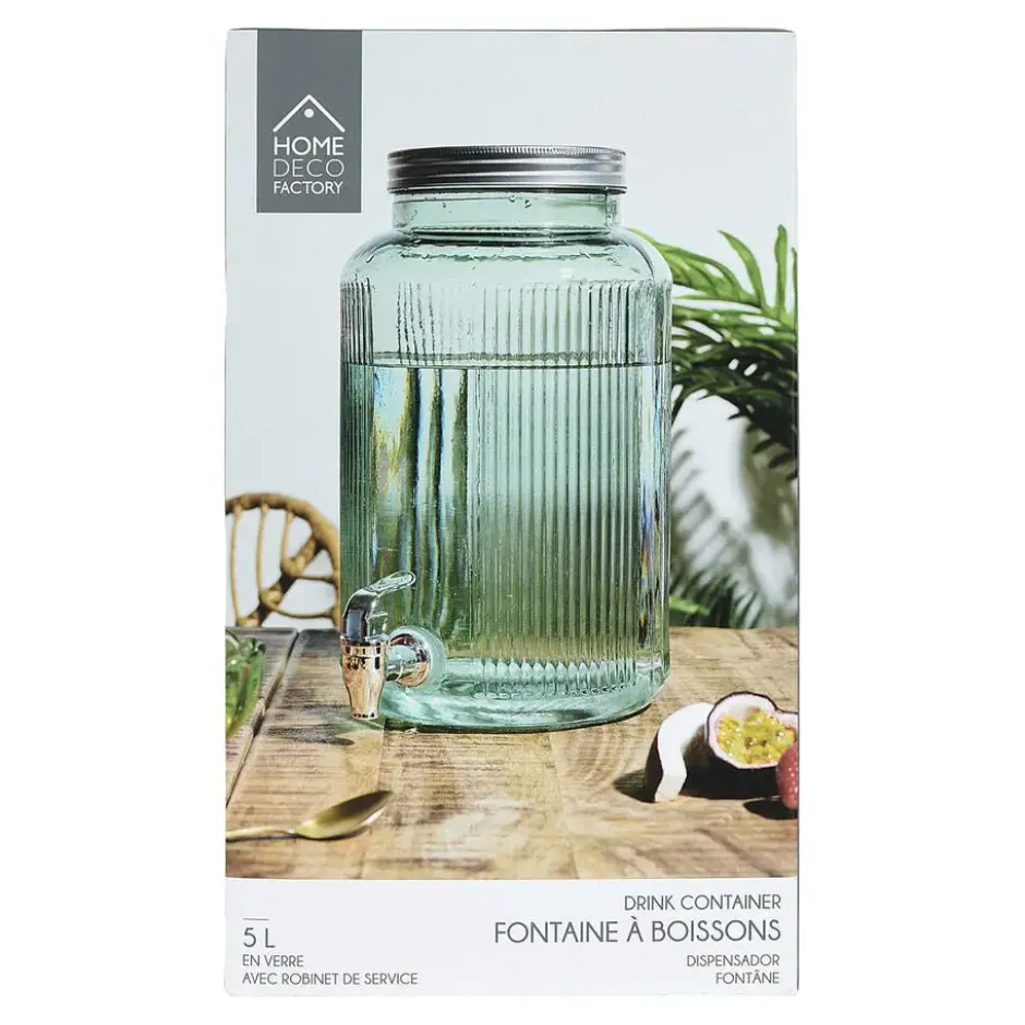 Home Deco Factory Drankdispenser met kraantje - 5L - glas