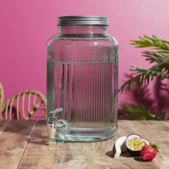Home Deco Factory Drankdispenser met kraantje - 5L - glas