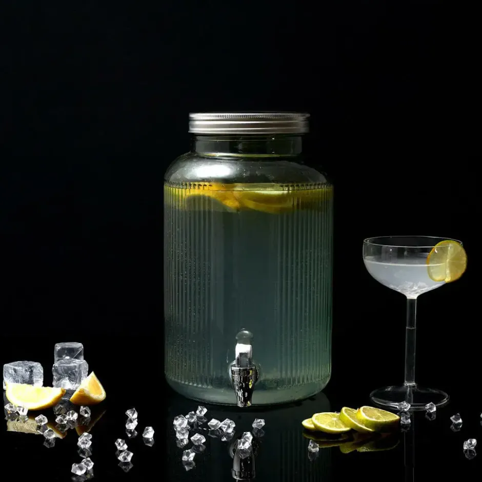 Home Deco Factory Drankdispenser met kraantje - 5L - glas