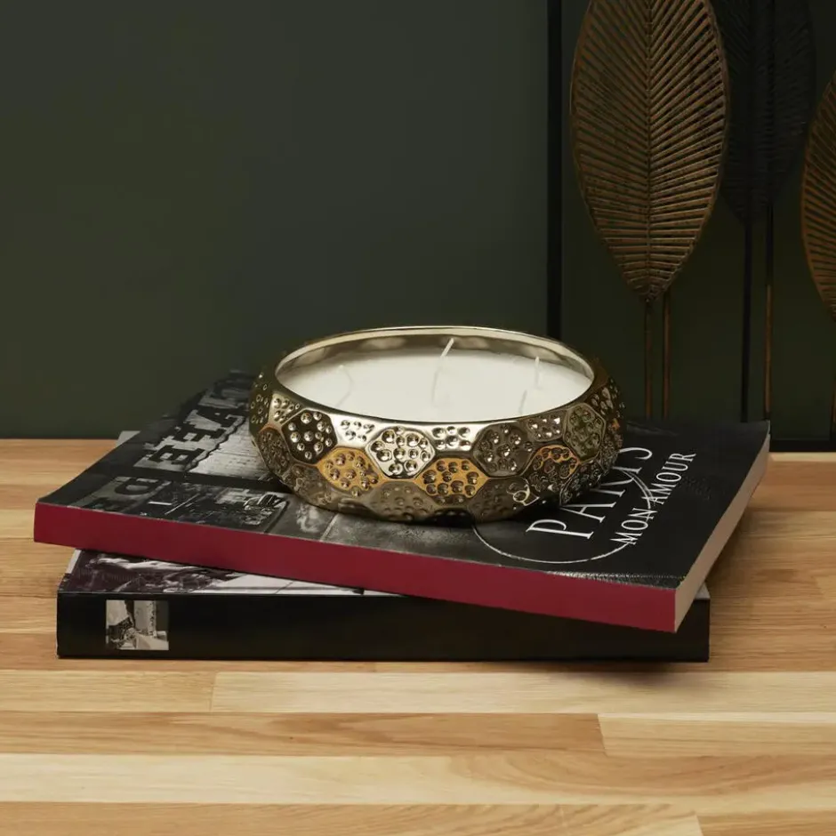 Home Deco Factory Geurkaars - goud - D20 cm - 18 branduren