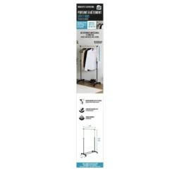 Home Deco Factory kledingrek - verstelbaar - zwart - 160 cm