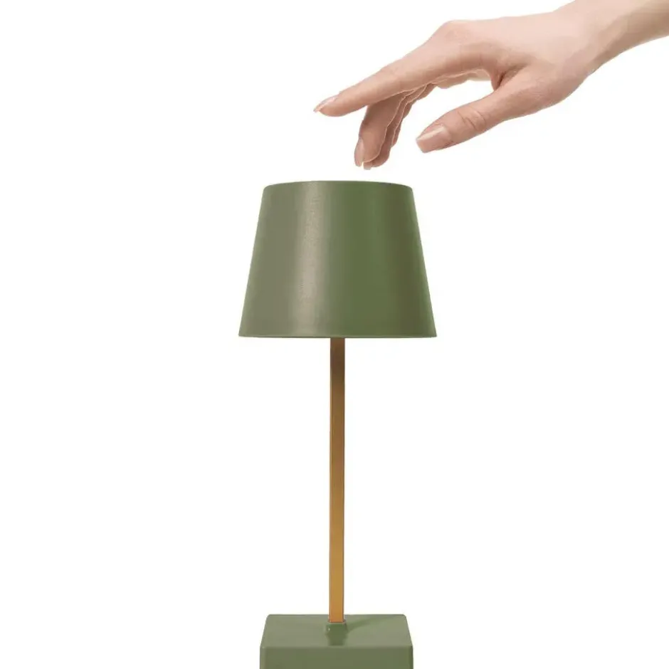 Home deco factory LED tafellamp - kunststof - groen - touch - 26cm