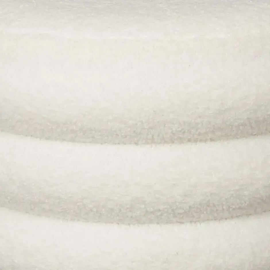 Home Deco Factory Poef/krukje - boucle - wit - D37 x H44 cm