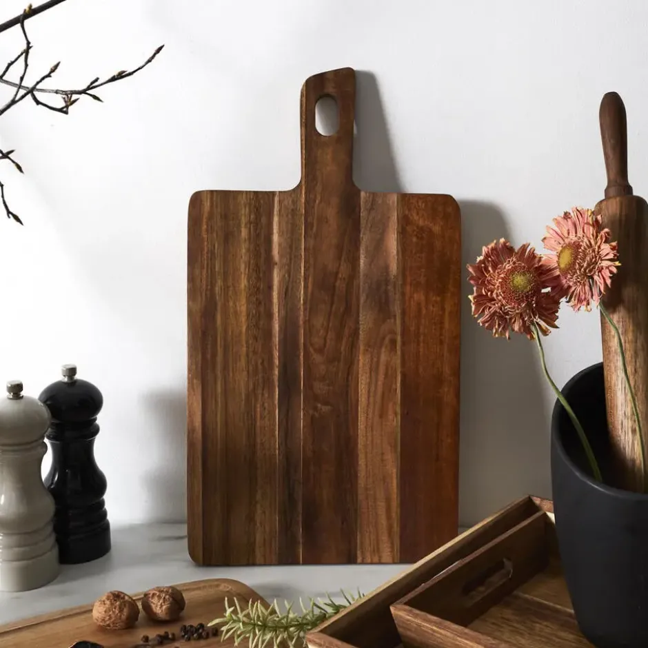 Home Deco Factory Serveerplank - hout - 45x25 cm - rechthoek