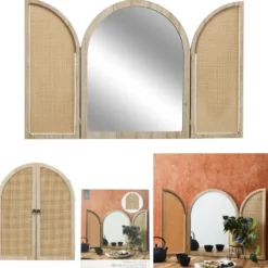 Home Deco Factory Spiegel Bali - hout - met deurtjes - 40 x 50 cm