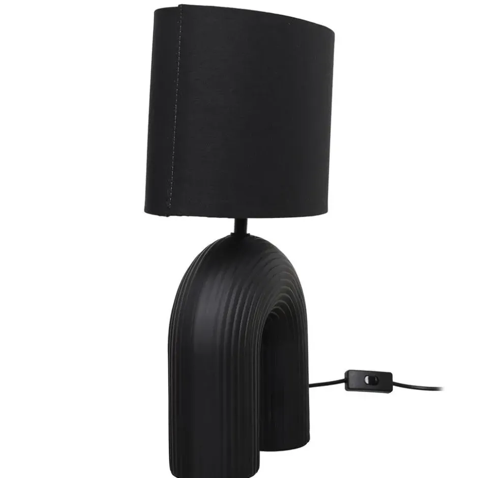 Home deco factory Tafellamp keramisch - zwart - organisch - 42 cm