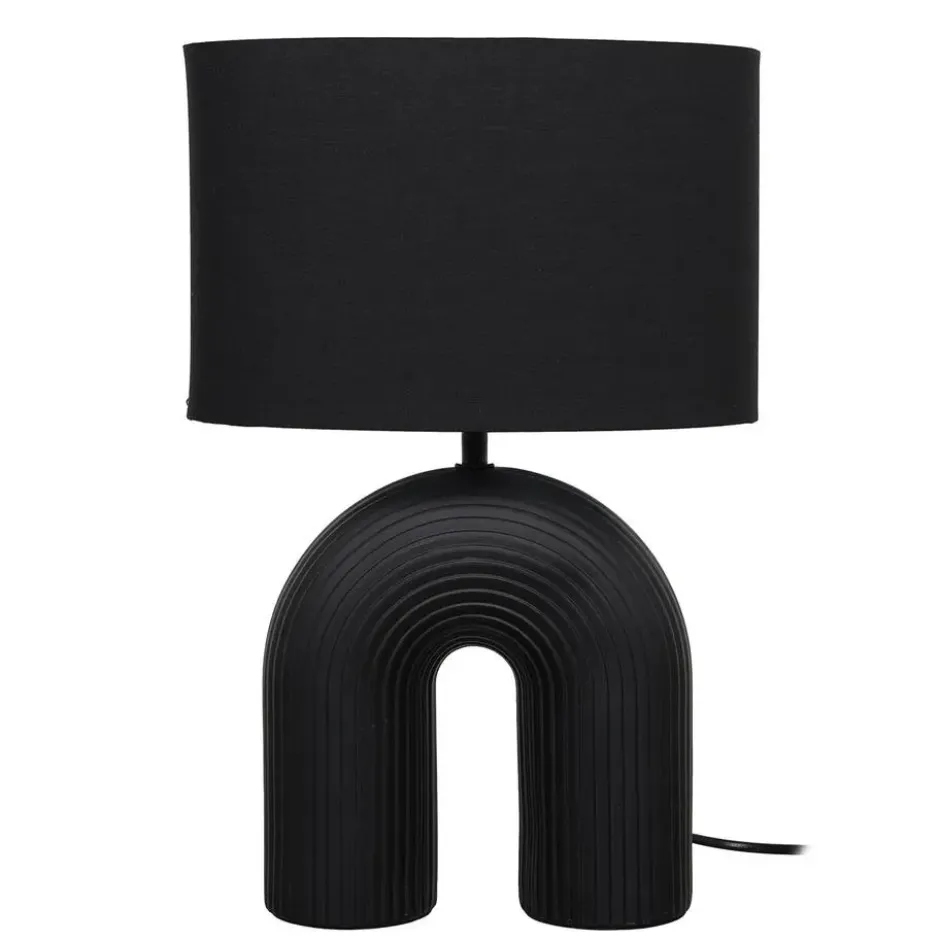Home deco factory Tafellamp keramisch - zwart - organisch - 42 cm