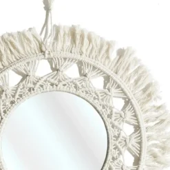 Home Deco Factory Wandspiegel Boho/Ibiza - macrame - rond - D55cm