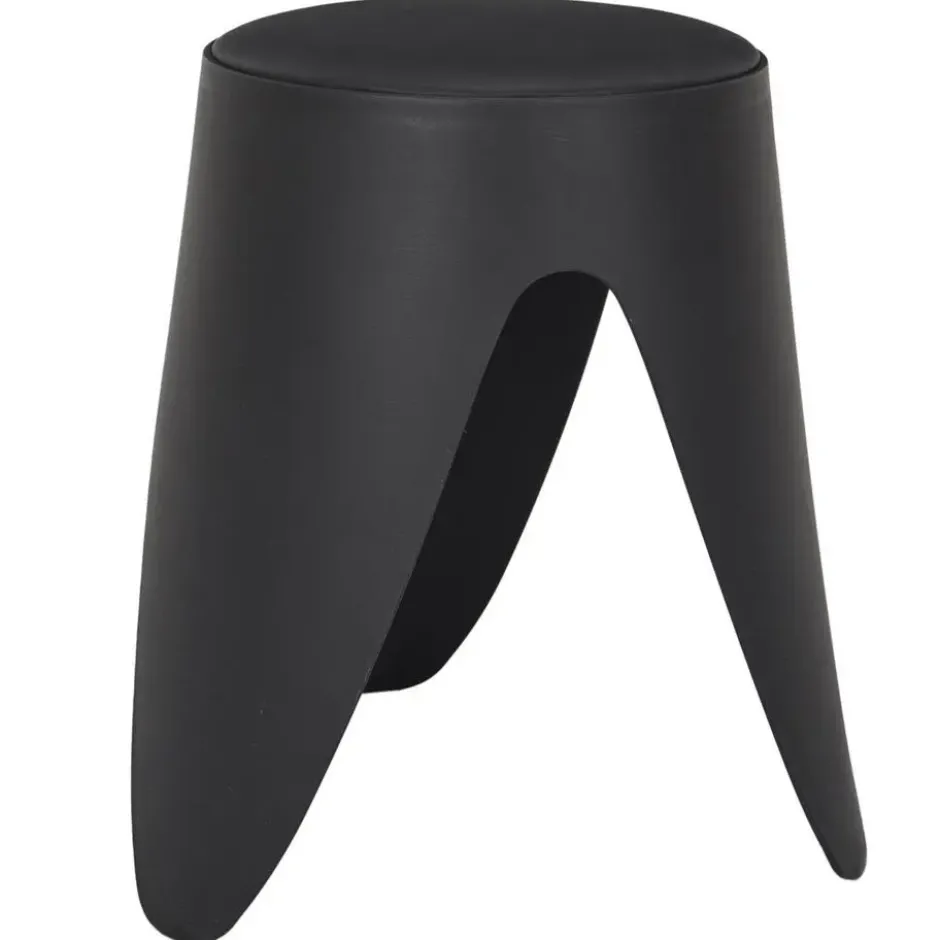 Home Deco Factory zit kruk - kunststof - zwart - 30 x 46 cm