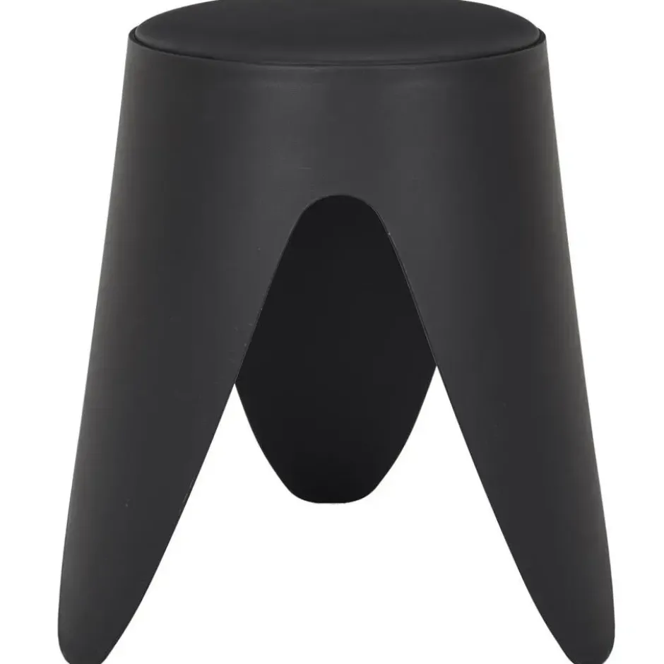 Home Deco Factory zit kruk - kunststof - zwart - 30 x 46 cm