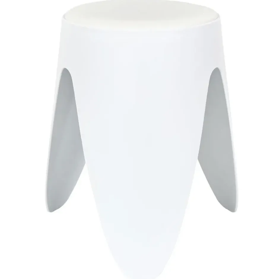 Home Deco Factory zit kruk - kunststof - wit - 30 x 46 cm