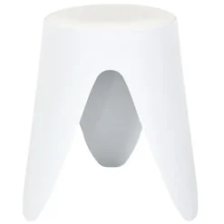 Home Deco Factory zit kruk - kunststof - wit - 30 x 46 cm