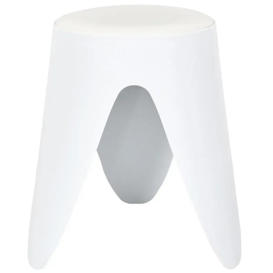Home Deco Factory zit kruk - kunststof - wit - 30 x 46 cm