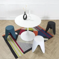 Home Deco Factory zit kruk - kunststof - wit - 30 x 46 cm