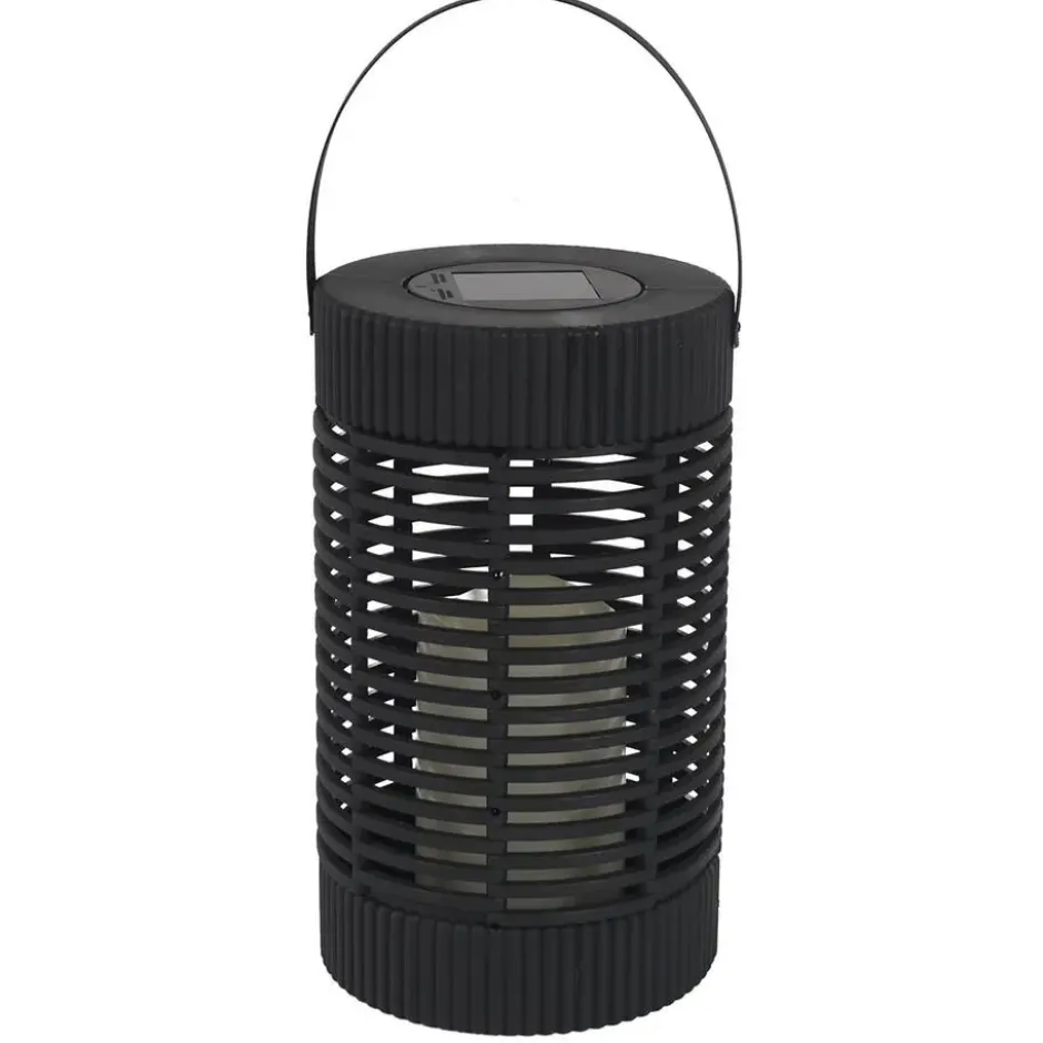 Home deco factory Zonnelantaarn tafellamp - Solar - zwart - 23 cm - kaars