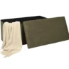 Home Deco - Poefje - opbergbox - rib - groen - 38 x 38cm