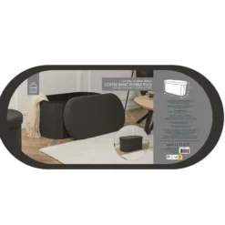 Home Deco - Poef - opbergbox - ovaal - zwart - 76 x 38cm