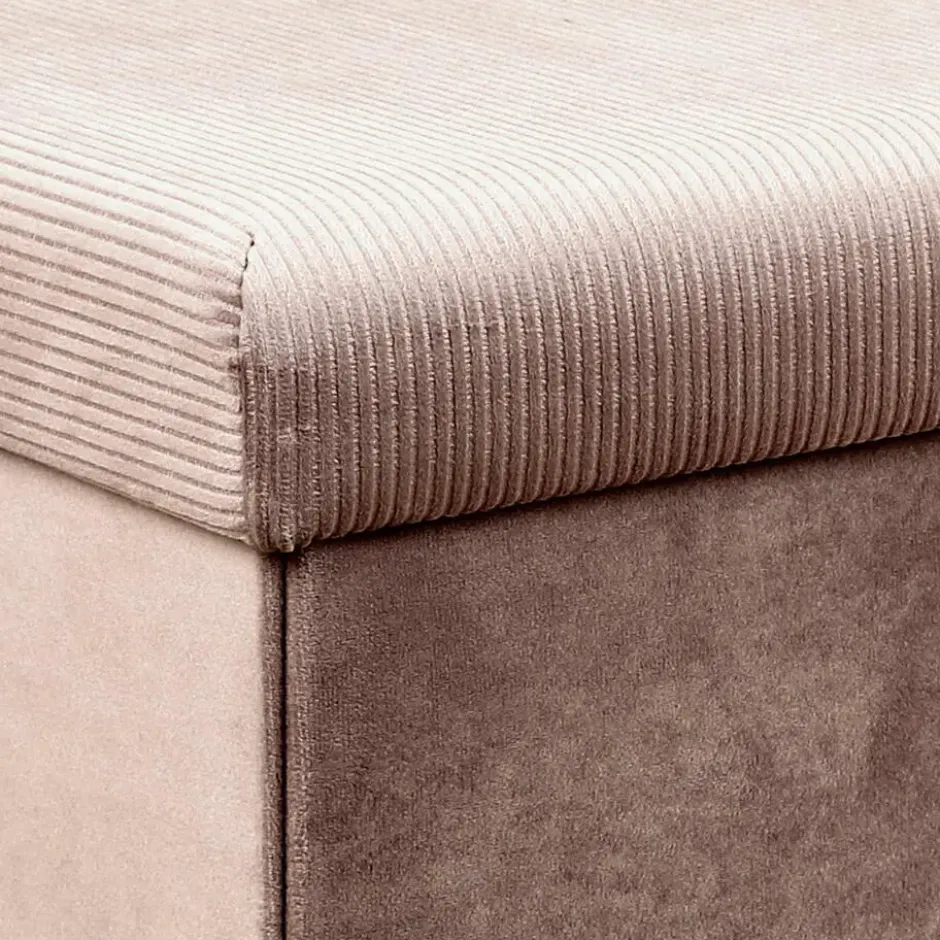 Home Deco Poef Velvet - opbergbox - oud roze - 76 x 38 cm