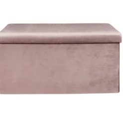 Home Deco Poef Velvet - opbergbox - oud roze - 76 x 38 cm