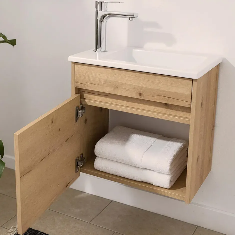 HOME DELUXE Badkamermeubel BORKUM - MDF eik