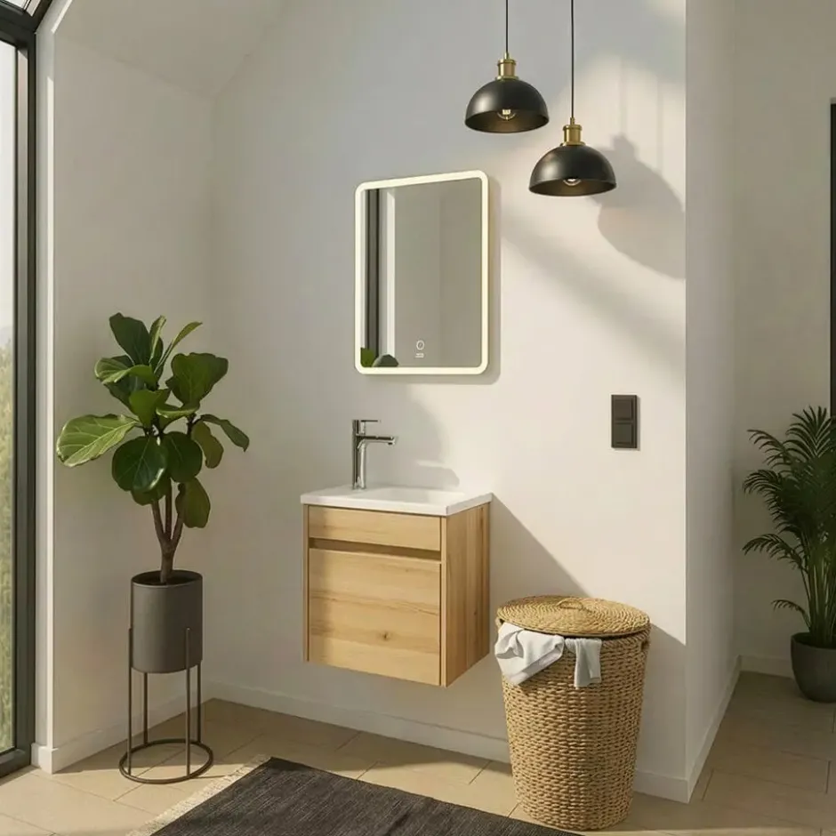 HOME DELUXE Badkamermeubel BORKUM - MDF eik