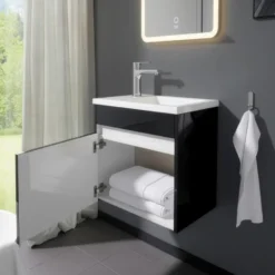 HOME DELUXE Badkamermeubel BORKUM - MDF zwart
