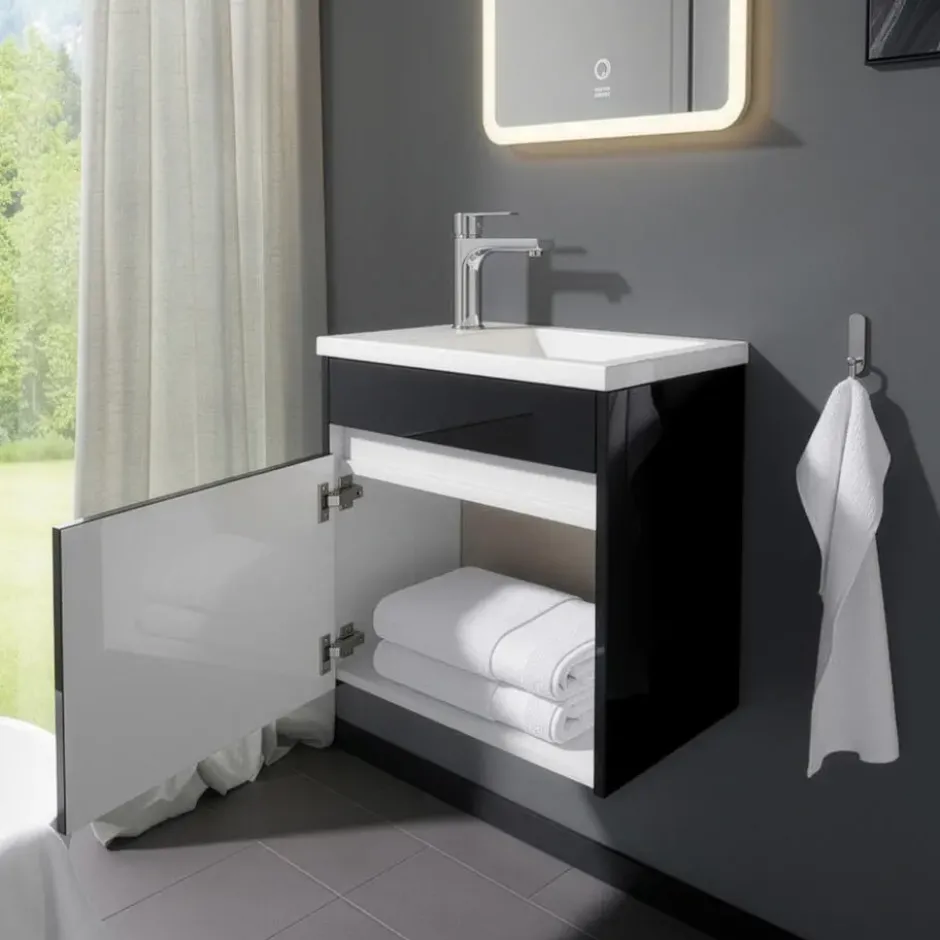 HOME DELUXE Badkamermeubel BORKUM - MDF zwart