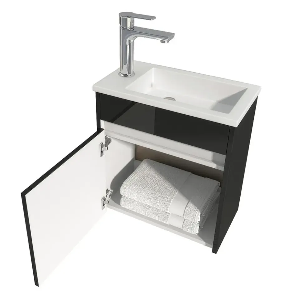 HOME DELUXE Badkamermeubel BORKUM - MDF zwart