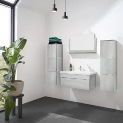 HOME DELUXE Badkamermeubelset WANGEROOGE Grijs XL