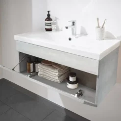 HOME DELUXE Badkamermeubelset WANGEROOGE Grijs M