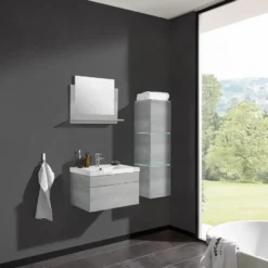 HOME DELUXE Badkamermeubelset WANGEROOGE Grijs L