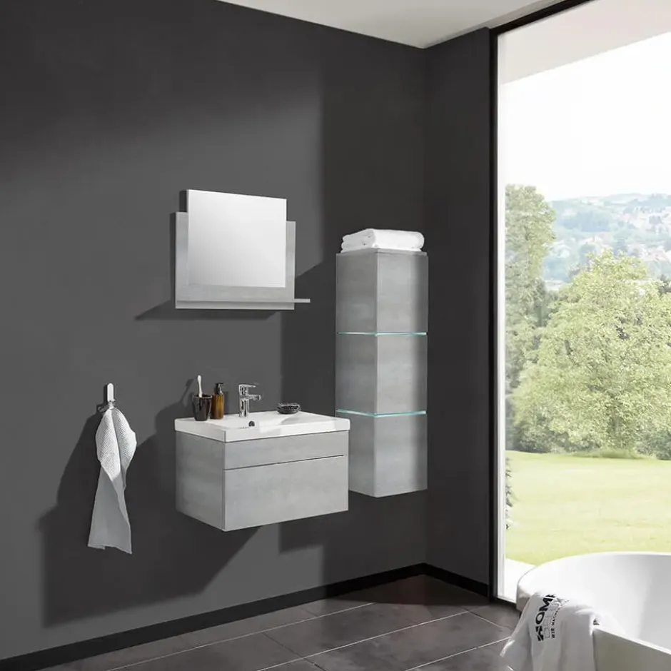 HOME DELUXE Badkamermeubelset WANGEROOGE Grijs L